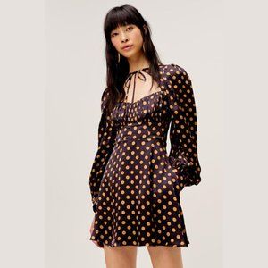 For Love & Lemons Polka Dot Lark Mini Dress Small